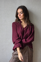 Blusa crepe granate