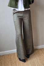 Pantalón palazzo cuadro pequeño verde