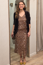 Top de tirantes de lentejuelas bronce