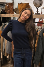 Jersey volante en el hombro azul marino