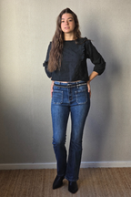 Blusa bordada rombos negra