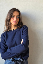 Jersey Arancha cuello redondo corto azul marino