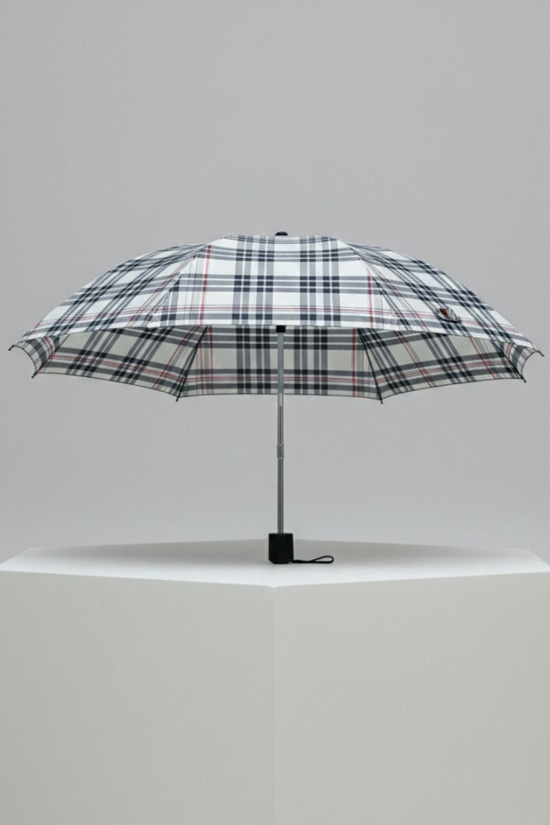 Paraguas cuadro escoces beige