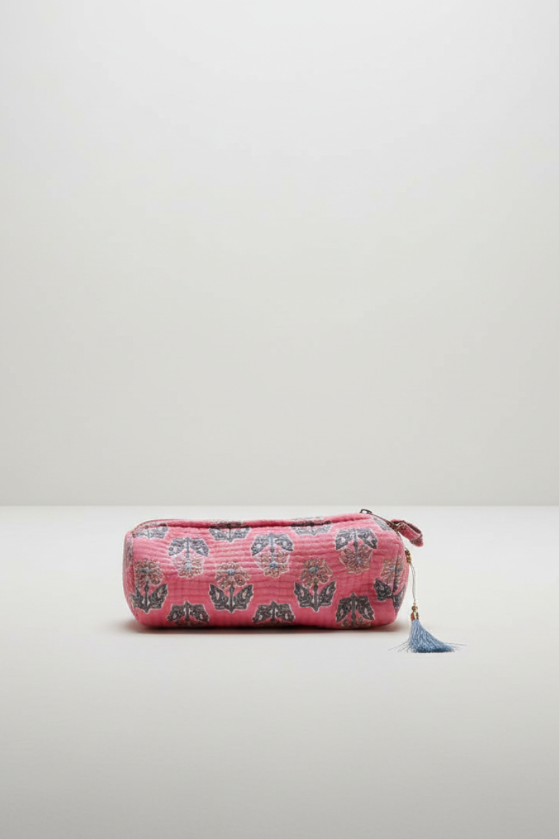 Estuches pequeño estampado telas Indias rosa