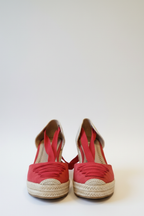 Alpargata Valenciana Cuña Alta con Lazada - Rojo