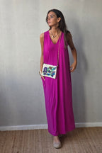Vestido Asas con Bolsillos Magenta