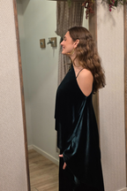 Capa de terciopelo verde botella