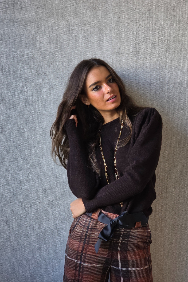 Jersey manga farol marrón chocolate