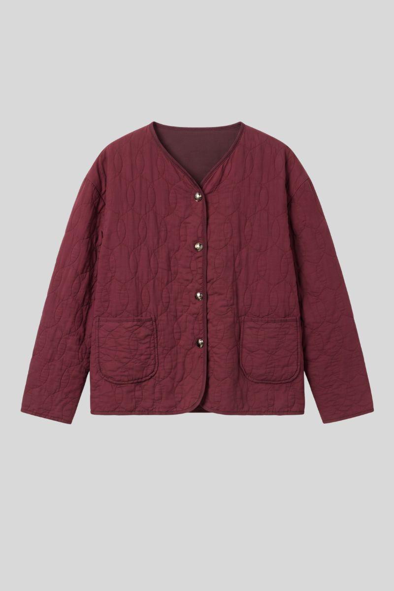Chaqueta acolchada color vino