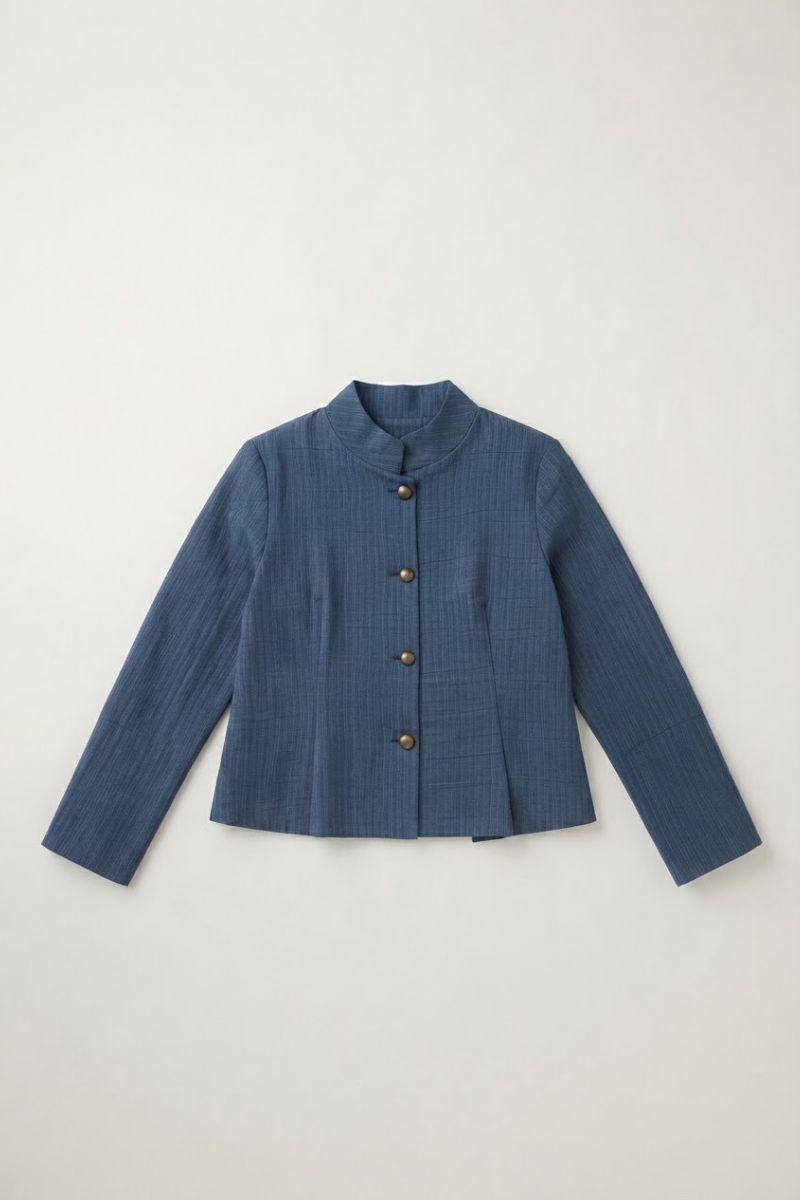 Chaqueta de rayas cuello maho