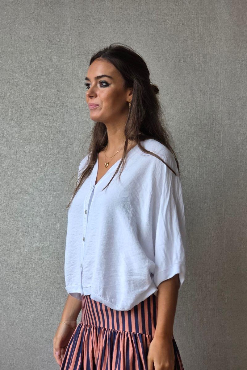 Chaqueta de botones blanca