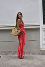 Total look top y pantalón rojo