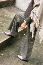 Pantalón palazzo cuadro pequeño verde