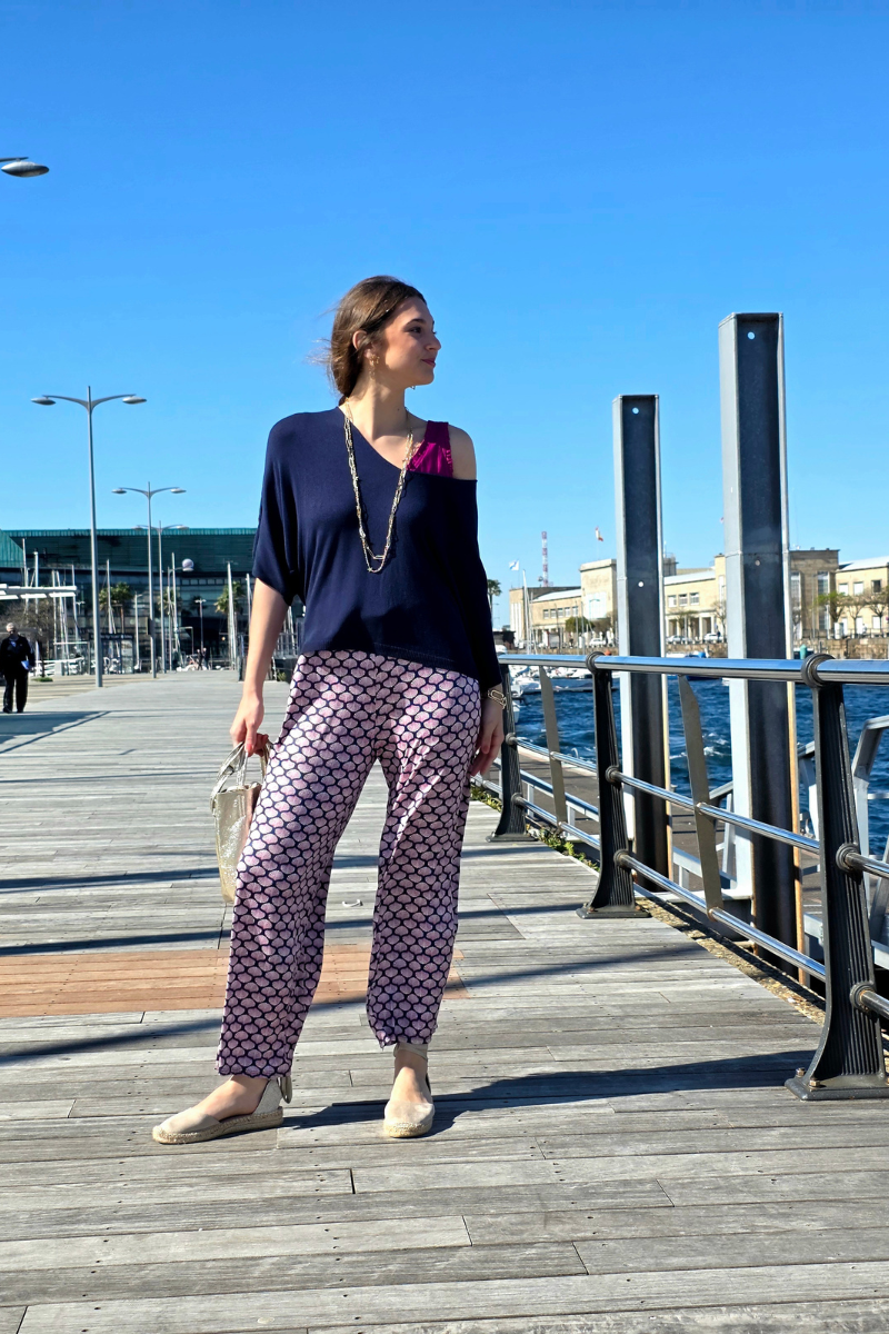 Pantalón Elástico Conchas Marino