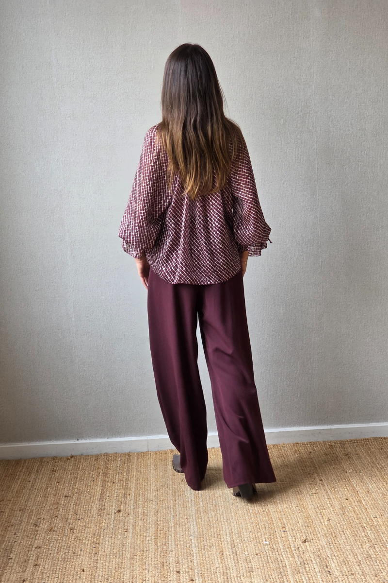 Pantalón palazzo granate