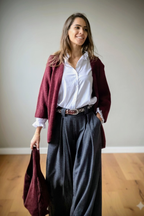 Pantalón palazzo mezclilla gris