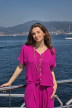 Blusa de Botones Magenta