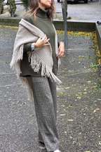 Pantalón palazzo cuadro pequeño verde