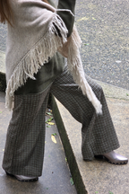 Pantalón palazzo cuadro pequeño verde