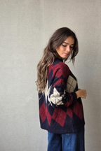 Jersey de rombos azul marino