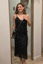 Falda de lentejuelas negra