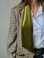 Americana Pata de Gallo Pistacho con Terciopelo - Talla Única