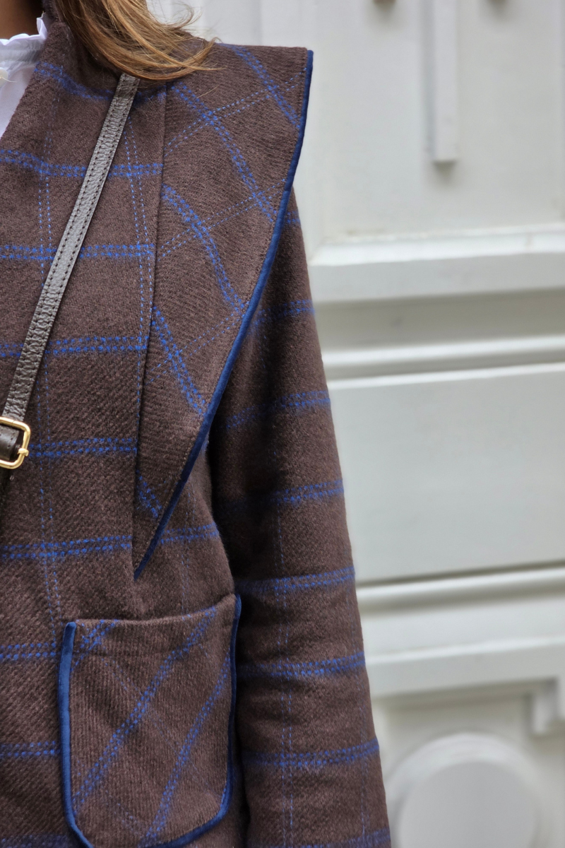 Americana de cuadros marrón