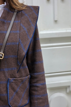 Americana de cuadros marrón