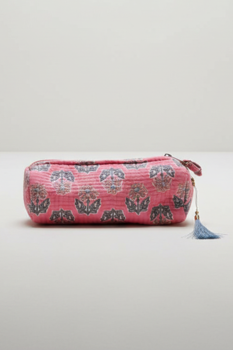 Estuches pequeño estampado telas Indias rosa