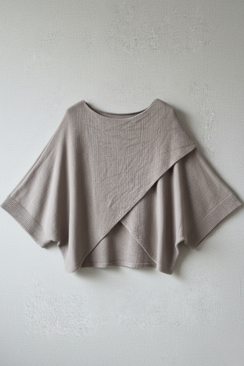 Jersey cruzado con brillo topo