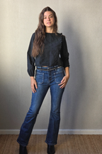 Blusa bordada rombos negra