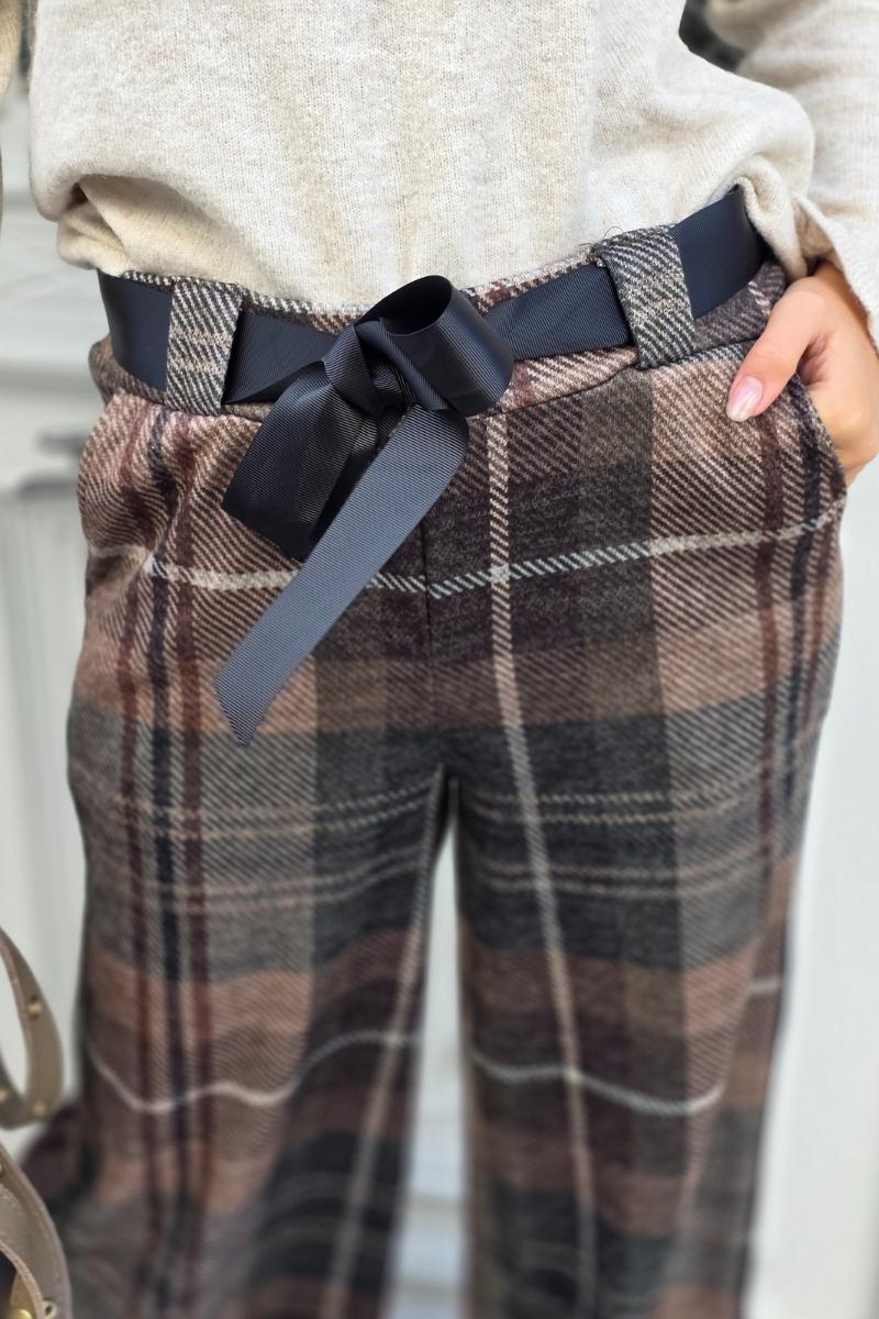 Pantalón de cuadros Belmonte verde militar