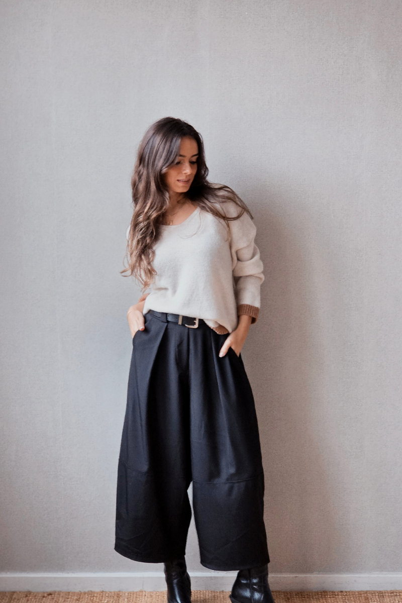 Pantalón culotte negro