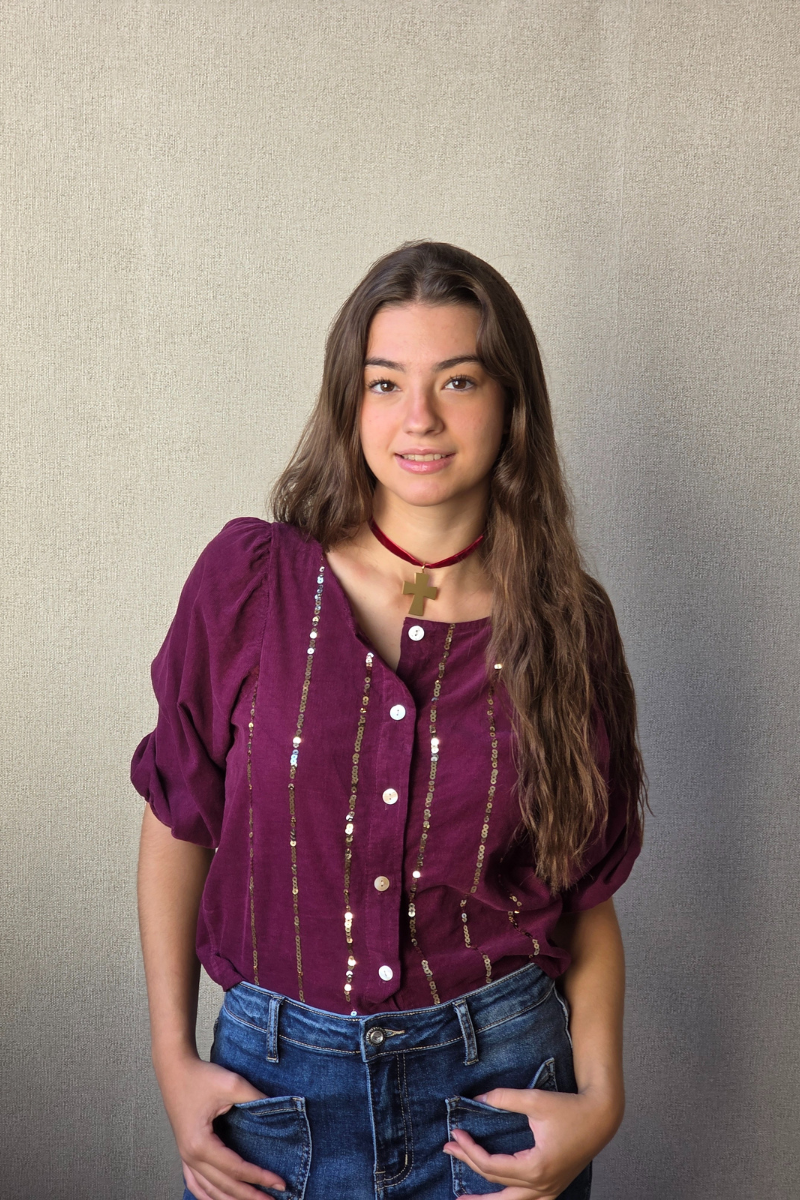 Camisa de micro pana con lentejuelas berenjena