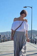 Blusa Manga Globo Palabra de Honor Blanca