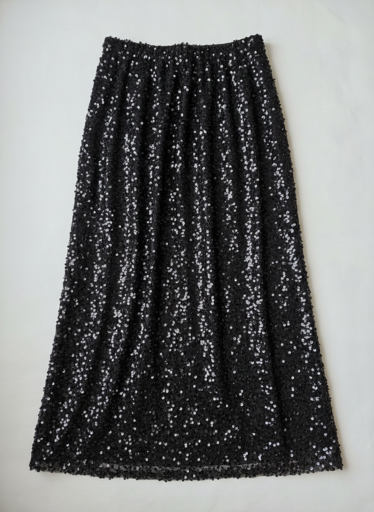 Falda de lentejuelas negra
