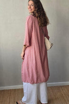 Kimono estampado de flores pepe rosa