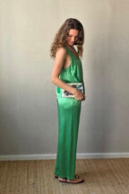 Pantalón de raso verde
