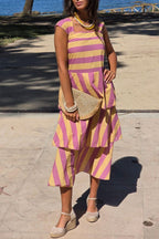 Vestidos con cortes y volantes amarillo