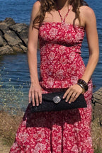 Vestido palabra de honor rojo