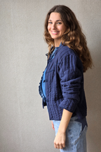 Chaqueta Acolchada de Nudos Azul Marino