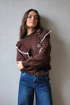 Jersey con volante chocolate