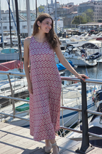 Vestido Elástico Estampado Célula Rosa