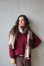 Bufanda de cuadros grandes Mariola beige