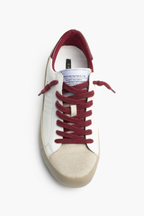 Zapatilla Deportiva Retro Mujer Blanca y Granate - Estilo Casual