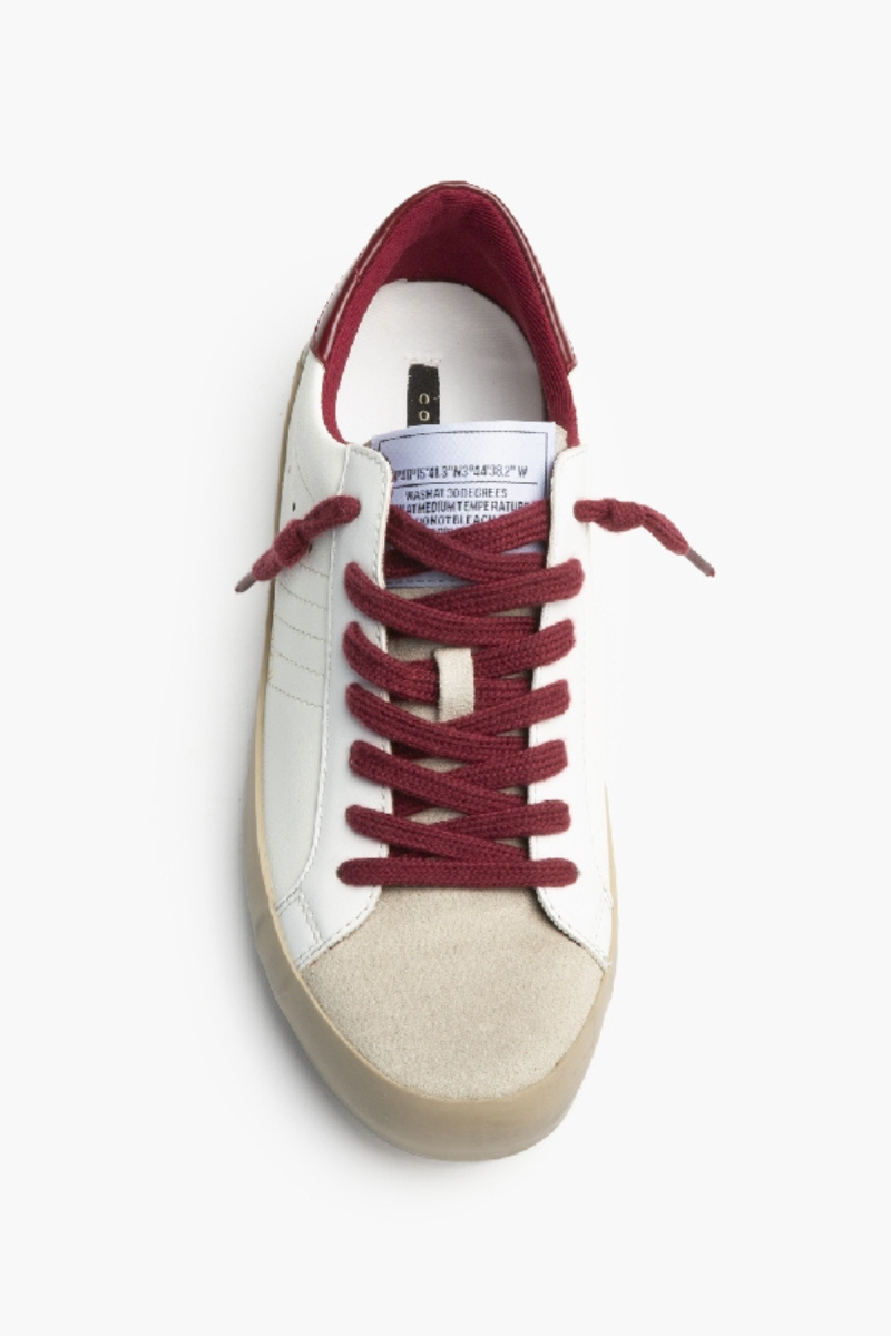 Zapatilla Deportiva Retro Mujer Blanca y Granate - Estilo Casual