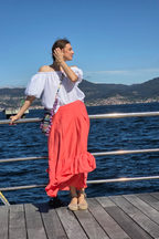 Falda Volantes Coral