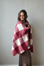 Bufanda de cuadros grandes Mariola granate