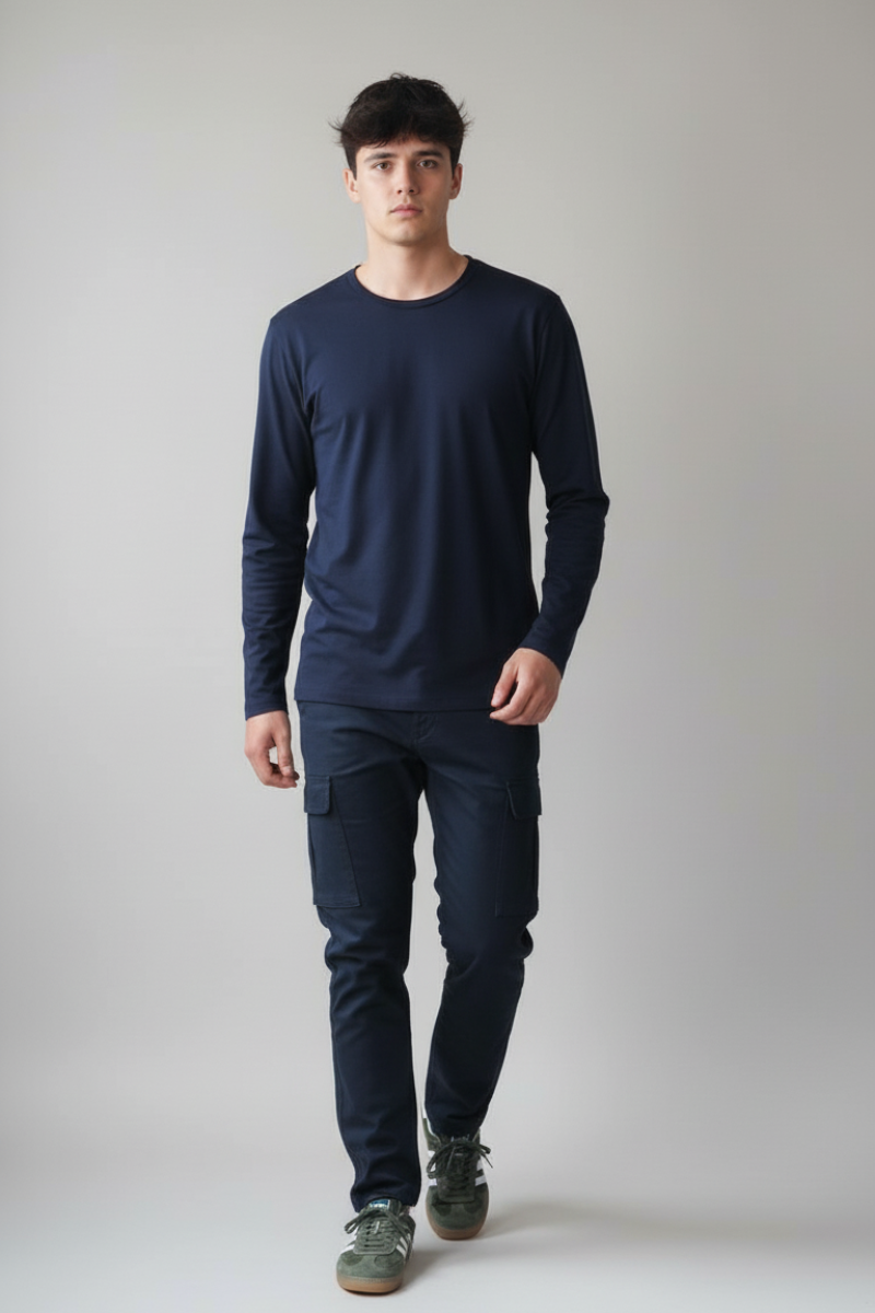 Pantalón cargo azul marino hombre