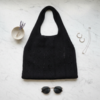Bolso de croché mediano negro